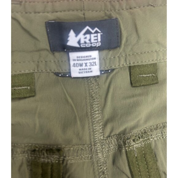 REI Co-Op Mens Convertible Cargo Pants 40 X 32 Olive Green Nylon Blend - Picture 5 of 8